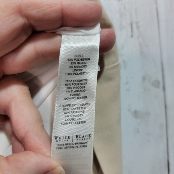 WHITE HOUSE BLACK MARKET WHBM Colorblock Sheath Dress Khaki White Size 2. - Picture 6 of 8